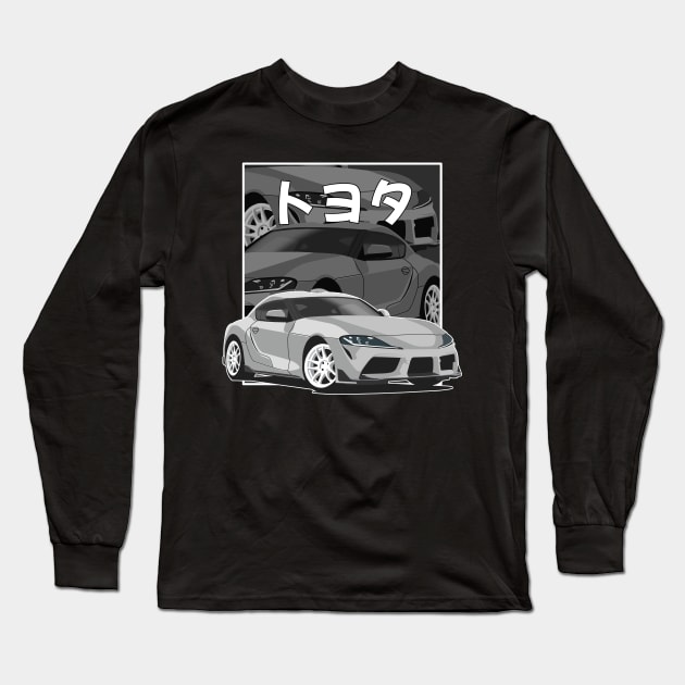 Toyota Supra MK5 (A90) 2019-2023 Japanese Comics Long Sleeve T-Shirt by Rebellion Store